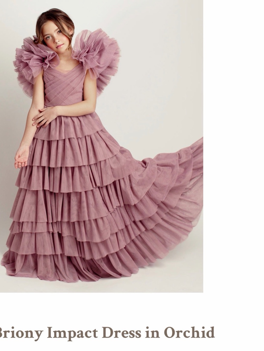 Joyfolie Impact Girls' Ruffled Tulle Dress in Orchid